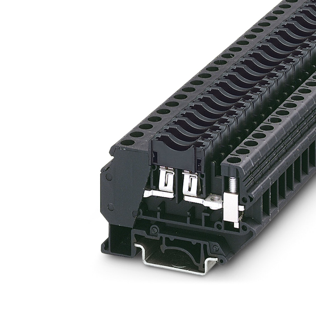 Bornera 4mm² marca PHOENIX CONTACT Serie UK 6-FSI/C; Amperaje 30A Calibre 24-10AWG Nivel 1 Conexión push in
