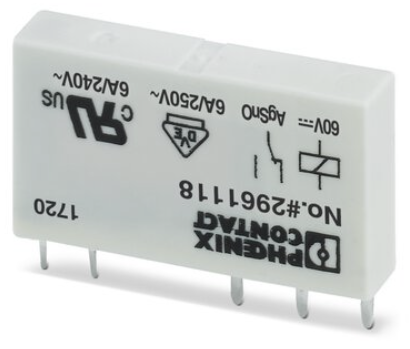 Relé SLIM de estado solido marca PHOENIX CONTACT Serie REL-MR; 6A, Bobina 60VDC Contacto CO 1 Base de Relé Serie PLC BPT / PLC BSC   
