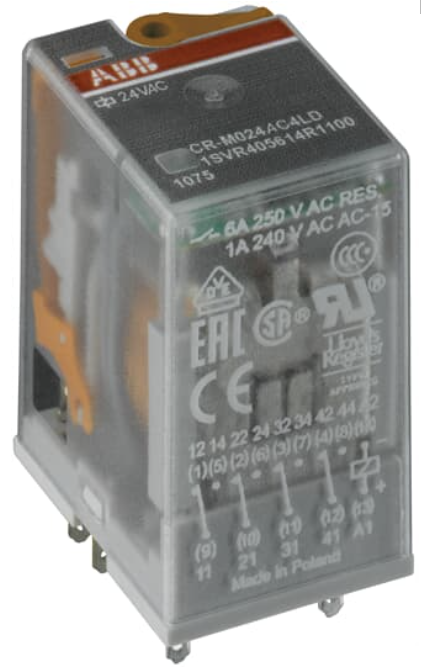 1SVR405613R3100 CR-M230AC4L Pluggable interface relay 4c/o, A1-A2=230VAC, 250V/6A, LED