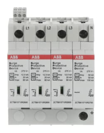 2CTB815710R0700 Protector sobretransientes  Clase de prueba: Tipo 1 + 2; 12,5kA; 4 polos; 230 / 400 V OVRT1-T23N12.5-275sPTSQS