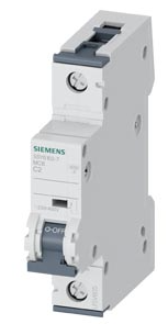 5SY6102-7  Breaker para riel din 230/400 V 6kA, 1 polo, C, 2A, D=70 mm