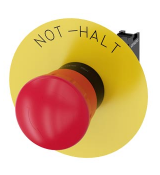 Pulsador de Parada de Emergencia marca Siemens Serie SIRIUS ACT; Rojo/Amarillo Diámetro 22mm Contacto Aux 1NC, Desenclave por giro