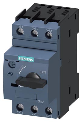 Guardamotor marca Siemens serie SIRIUS 3RV2; Amperaje 1.1 - 1.6A Polos 3 Tamaño S00