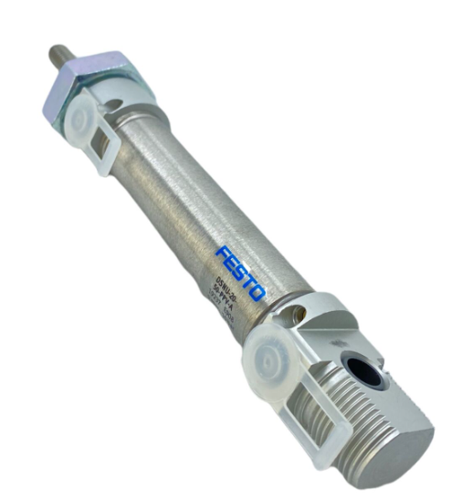 Cilindro neumático Normalizado marca FESTO Serie DSNU; Diámetro pistón 20mm Rango presión 1- 10bar/14.5- 145Psi Carrera 50mm Rosca del Vástago M8 Acción Doble Efecto    