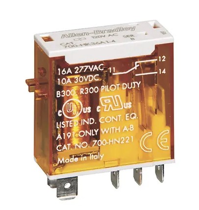 Relé sin enclavamiento Allen Bradley 700-HK de 2 polos, DPDT, bobina 120V ac, 8A, enchufable