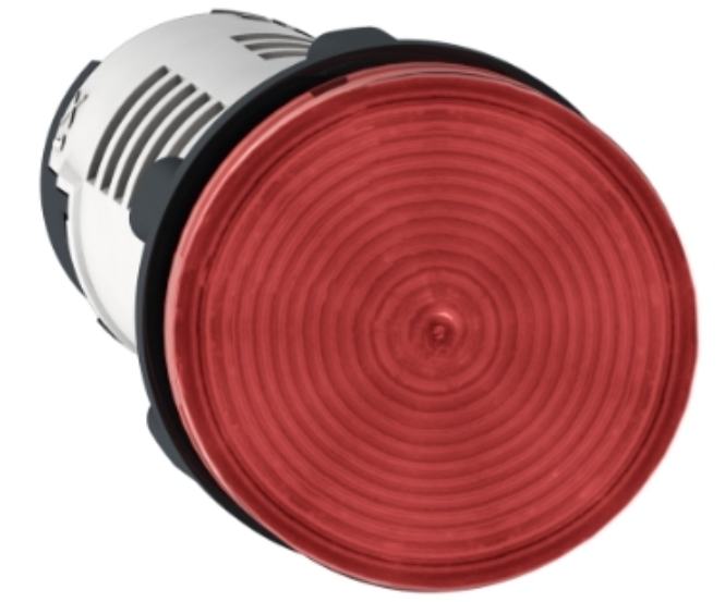 Luz Piloto LED marca Schneider Electric Serie Harmony XB7; Color Rojo Diámetro 22mm Bobina 24VAC/DC