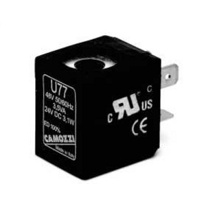 Bobina de Solenoide marca CAMOZZI Serie U7; Alimentación 230VAC Potencia (VA) 3.5VA       