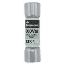 Fusible marca Eaton - Bussmann Serie KTK; Amperaje 1A Diámetro 10X38mm Acción Rápida Clase aR     