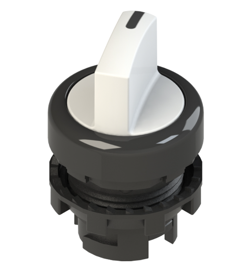 Selector marca PIZZATO Serie E2; Color Blanco, Iluminado, momentáneo, posiciones 2, Ø 22mm.       