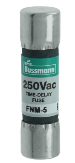Fusible marca Eaton - Bussmann Serie FNM; Amperaje 5A Diámetro 10X38mm Acción Con Retardo      