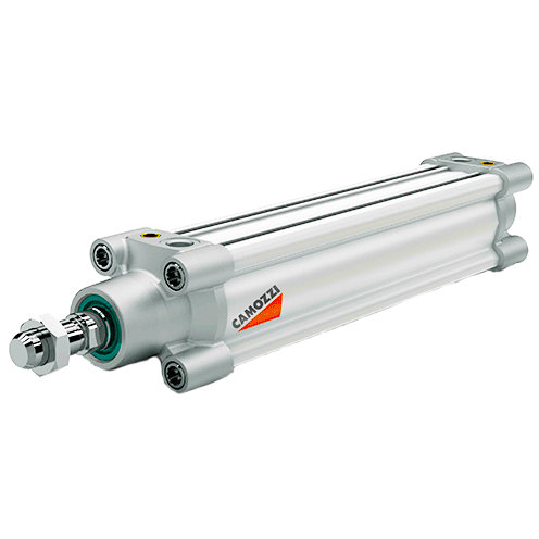Cilindro neumático magnético marca CAMOZZI Serie 63; Diámetro Orificio 50mm Rango presión 10bar/145psi Carrera 100mm Acción Doble efecto amortiguación Ambos lados    