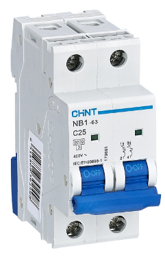 Breaker para Riel Din Chint polos 2 1A NB1-63 2P C1 6kA