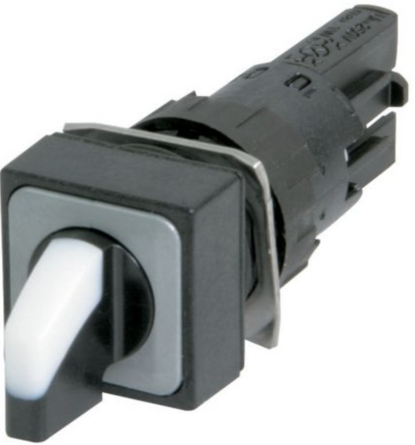 EATON, Selector 16 mm 18x18 mm Retorno 3 posiciones Blanco , NON ILLUM 18X18 MOM 3-POS