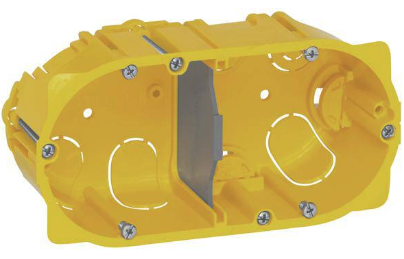 Caja de empotrar para tabique hueco marca LEGRAND Serie Batibox ; Dimensiones 142x60x40mm Elementos 2       