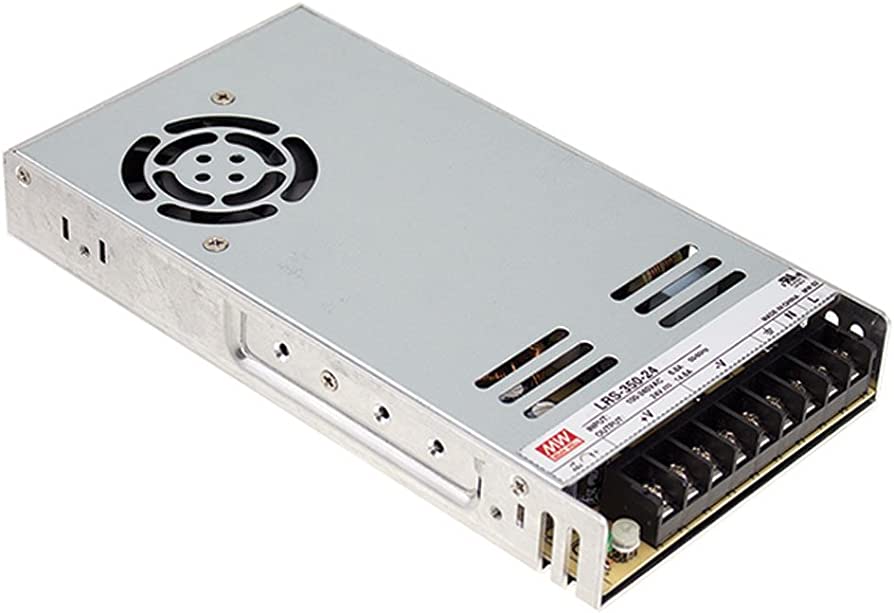 Fuente de Alimentación marca MEANWELL Serie LRS-350; Alimentación 110VAC / 230VAC Voltaje Salida 12VDC Potencia 350W