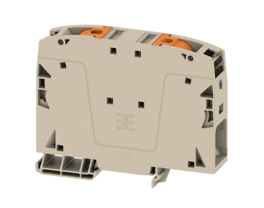 Bornera de paso, PUSH IN, 50 mm², 1000 V, 150 A, beige oscuro