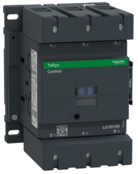 LC1D150G7 Schneider Eletric LC1D150G7 Picture  IEC contactor, TeSys Deca, nonreversing, 150A, 100HP at 480VAC, up to 100kA SCCR, 3 phase, 3 NO, 120VAC 50/60Hz coil, open