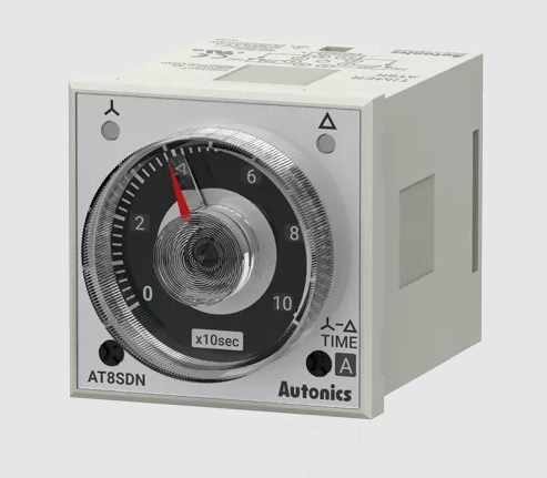 TEMPORIZADOR ANALOGO ESTRELLA-TRIANGULO, Rango Tiempo en estrella 0,5-10s / Triangulo 50-500mSeg, Salida 2 Rele Na, Alimentacion 24-240V AC/DC, 8 Pines, 48x48mm