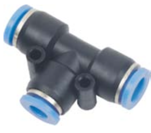 Racor Instantáneo / unión Tipo T marca PNEUFLEX Serie PE; Diámetro 5/32"        