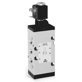 Electro válvula marca CAMOZZI serie 4; Tipo Monoestable 5/2 Vías 5 posiciones 2 Rango presión 2.2-8bar/ 32-116Psi conexión Neumática G1/4 Bobina No Incluye