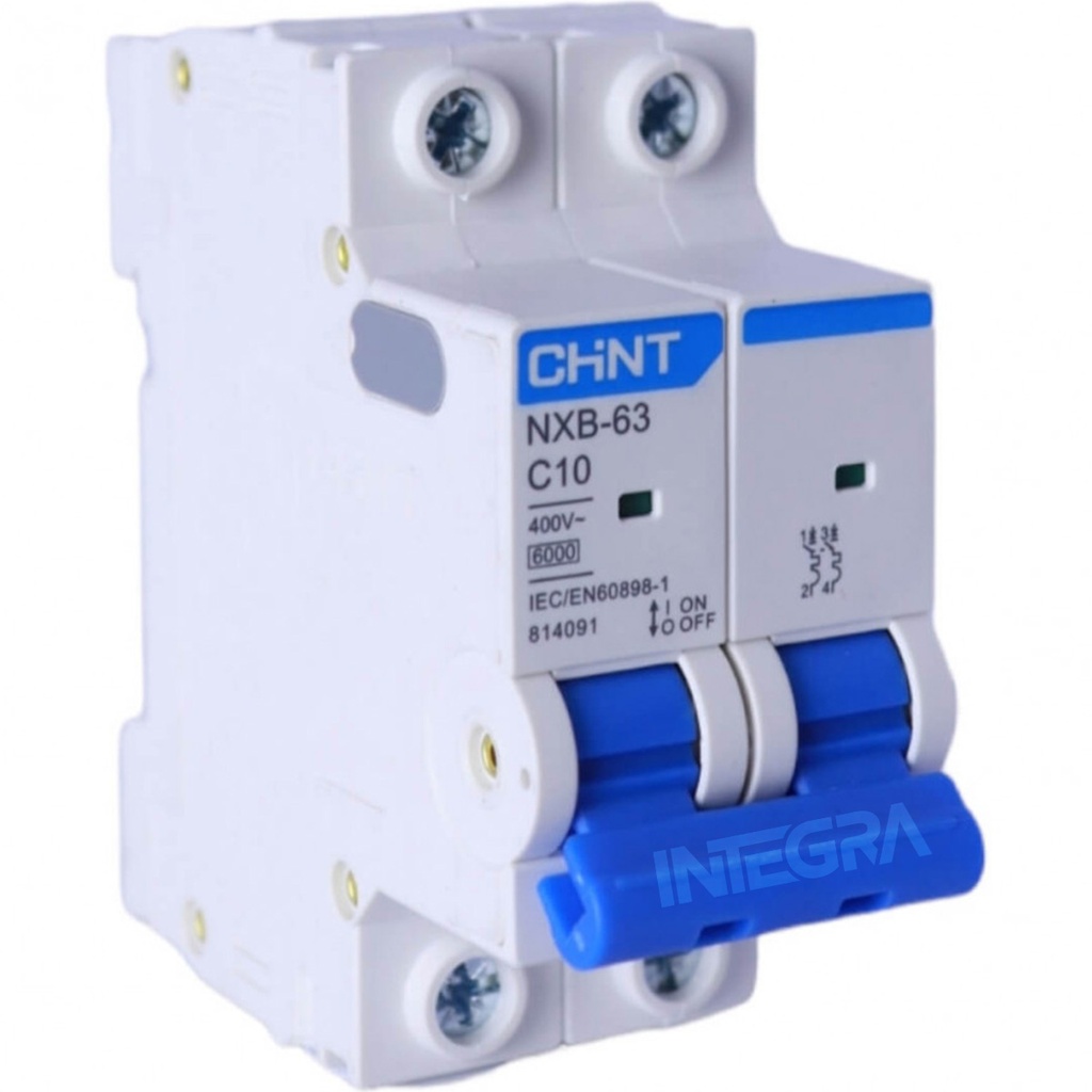 Breaker para Riel Din Chint 2 polos 10A