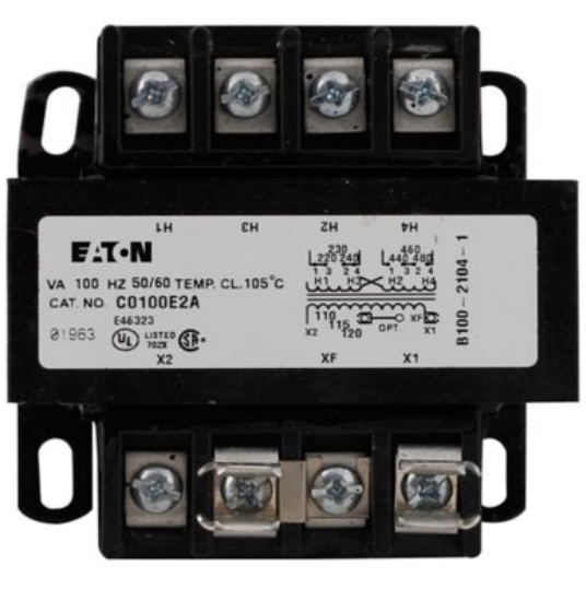 TRANSFORMADORES DE CONTROL TIPO MTE, VOLTAJE PRIMARIO 240 X 480, 230 X 460, 220 X 440, CON PUENTES VOLTAJE SECUNDARIO 120/115/110, CON PORTAFUSIBLES, POTENCIA 100 V.A.