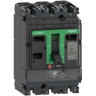 Breaker caja Moldeada (MCP) marca Schneider, serie ComPacT NSX160H; Amperaje 150A, Polos 3, 70kA AC 3P3R MA