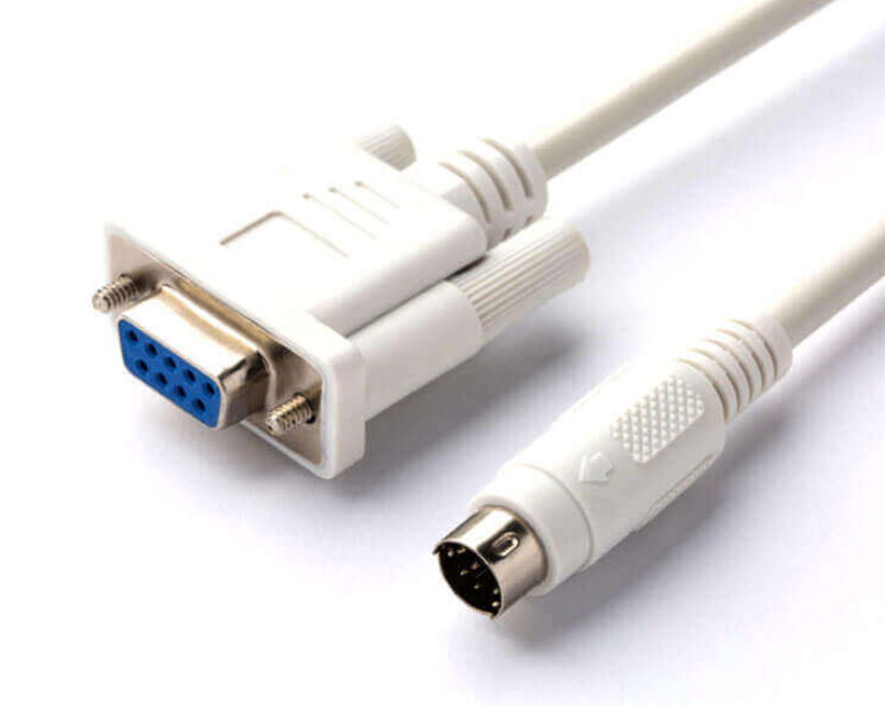 Communication cable for PLC (8-pin mini-DIN male) to PC, 2 m (180°)