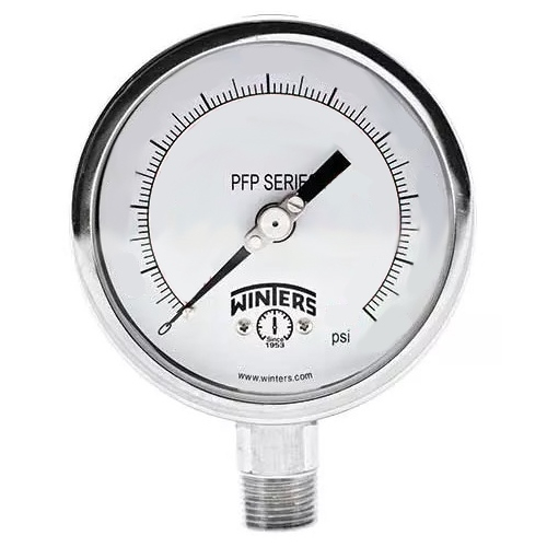 Medidor PFP SS 4'' 0-600 PSI 1/2'' NPT BOTTOM
