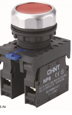 Luz Piloto LED Marca Chint Serie NP8; Color Rojo Diámetro 22mm Bobina 24VAC/DC