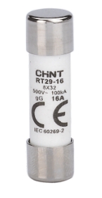 Fusible cilíndrico marca CHINT, 8.5x31.5mm 16A gG