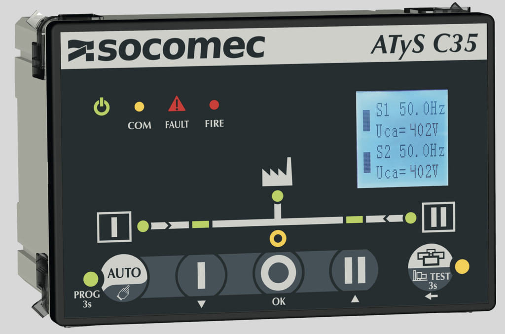 Controlador marca SOCOMEC para transferencia automática C35