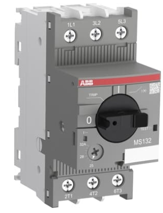 Guardamotor marca ABB Serie MS132; Amperaje 10-16A  Polos 3
