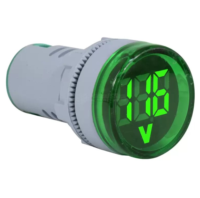 EBCHQ Indicador de voltaje tipo luz piloto de 22mm rango 60 - 500VAC verde