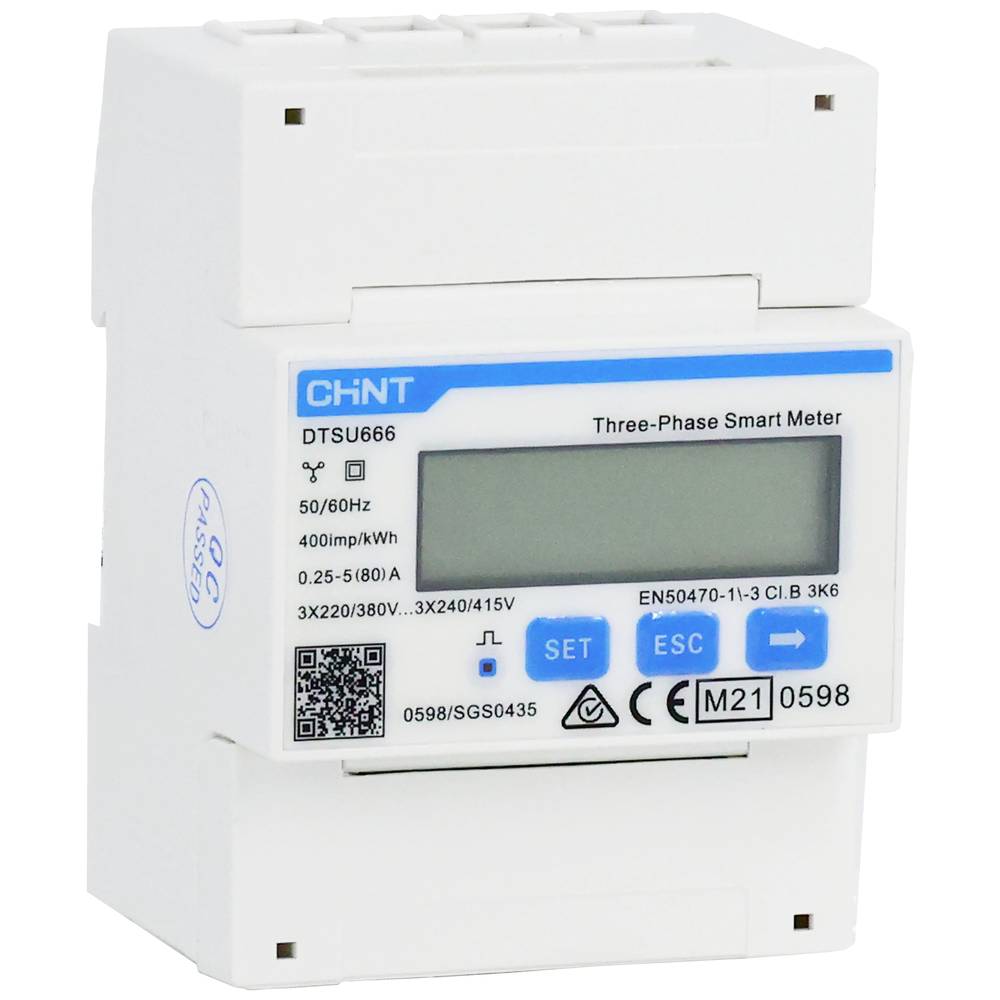 Chint G DTSU666 3×230/400V 5(80)A RS485 4PMID Medidor de energia
