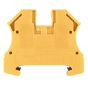 Bornera 6mm² de Tierra marca Weidmuller serie WPE; 1 nivel conexión brida Tornillo Color Verde/Amarillo. WPE 6