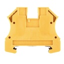 Bornera 10mm² de Tierra marca Weidmuller serie WPE; Calibre 16-6AWG. 1 nivel conexión brida Tornillo Color Verde/Amarillo. WPE 10