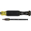 Set destornillador de impacto de longitud ajustable 14 en 1 para HVAC con dado abatible marca KLEIN TOOLS Serie 323; Medidas 1/4'' y 5/16'' Medidas Puntas Ranuradas 1/8'' (3,2 mm), 3/16'' (4,8 mm), 1/4'' (6,4 mm)       
