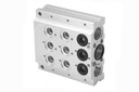 Base Manifold con salida comun marca CAMOZZI Serie 3; posiciones 3 Diámetro 1/8in       